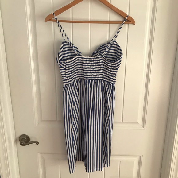 Rampage Striped Tie Front Nautical Button Dress - Picture 7 of 7